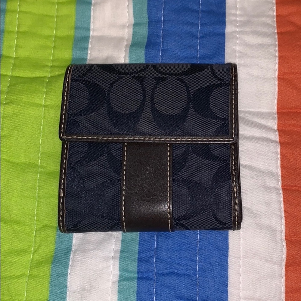 Coach wallet navy and brown